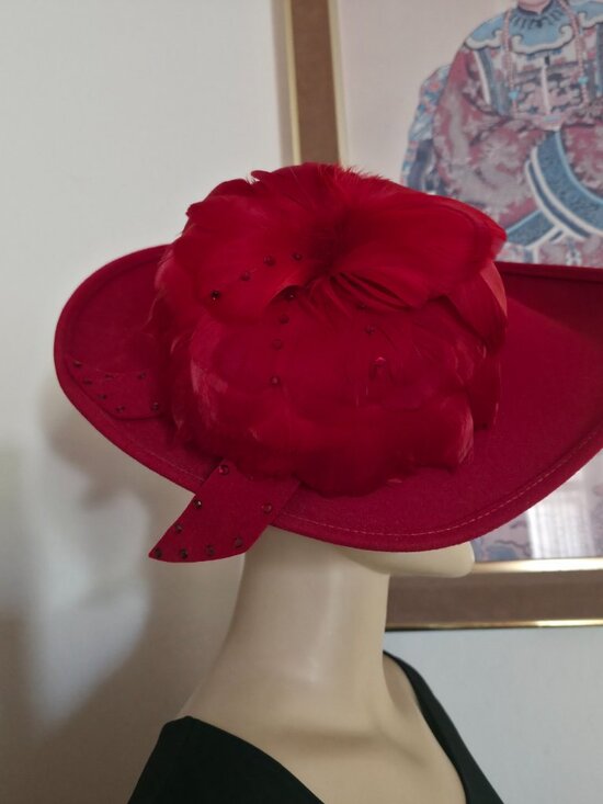 Deborah Fashions The Hat people Red Felt Hat main image 9